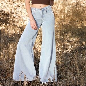 POPFLEX Light wash wide leg Jeans